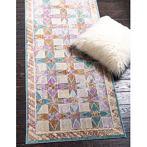 2' 7 x 9' 10 Aqua Runner Rug