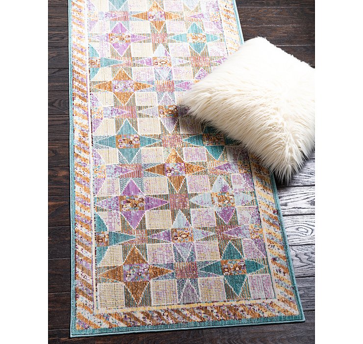2' 7 x 9' 10 Aqua Runner Rug