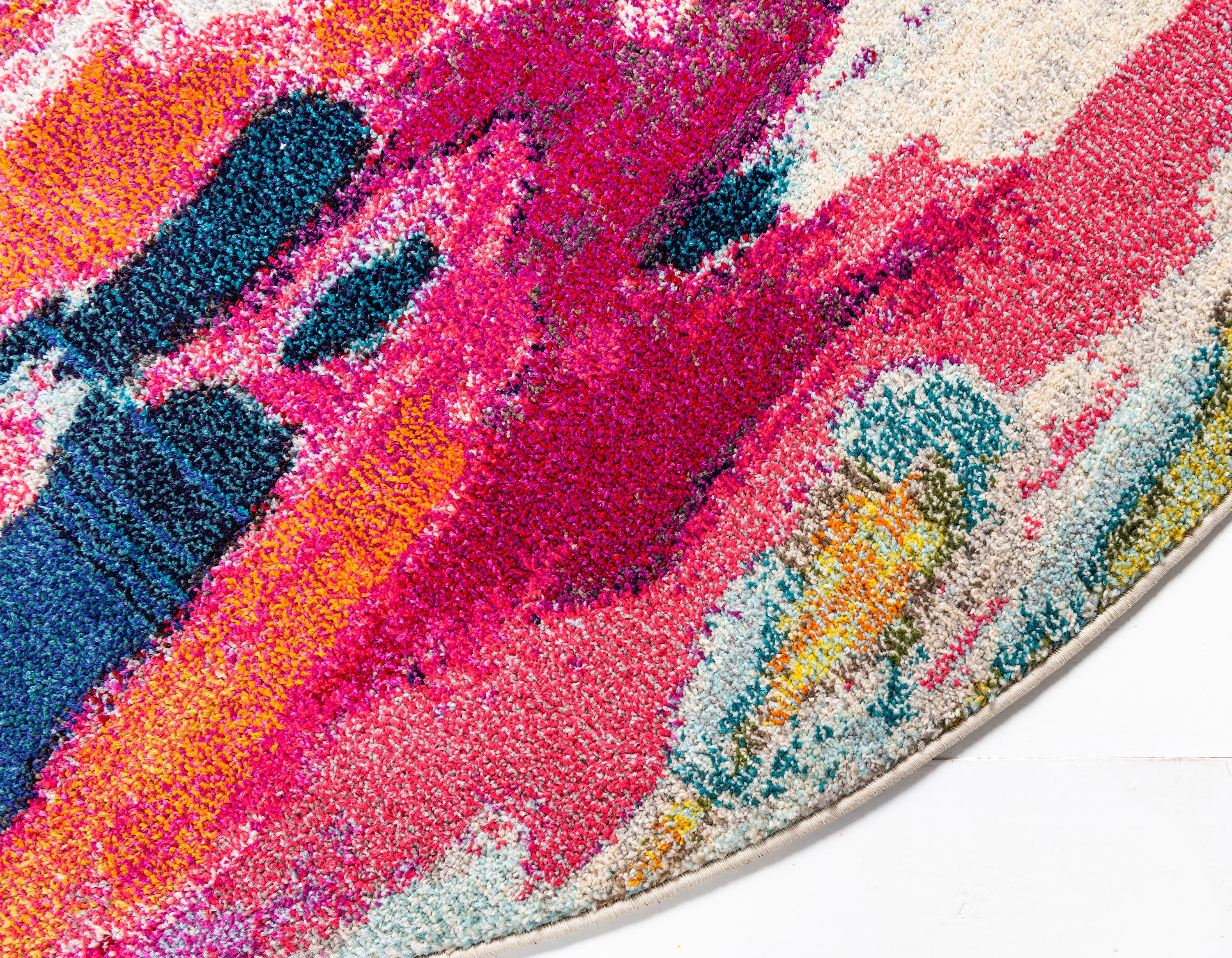 Pink 6' x 6' Casablanca Round Rug eSaleRugs