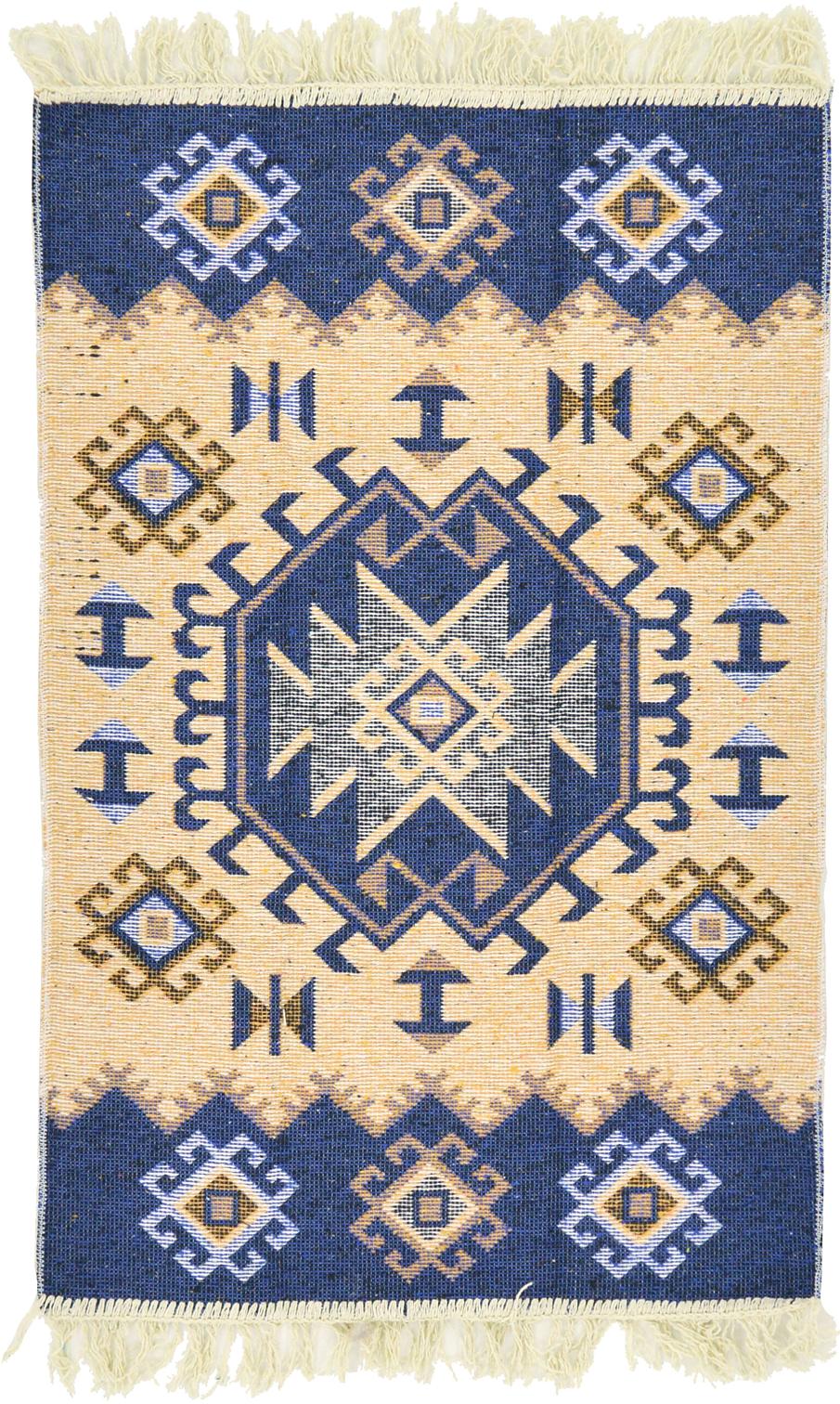 Cream 2' x 3' Kilim Dhurrie Rug Modern Rugs eSaleRugs