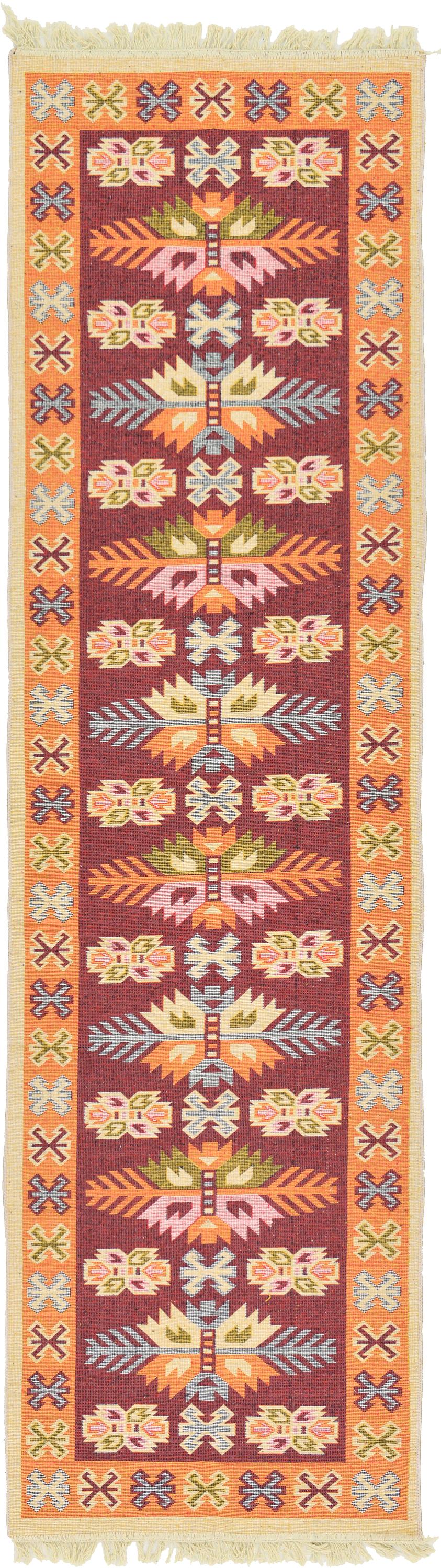 Red 2' 8 x 9' 6 Kilim Dhurrie Runner Rug eSaleRugs