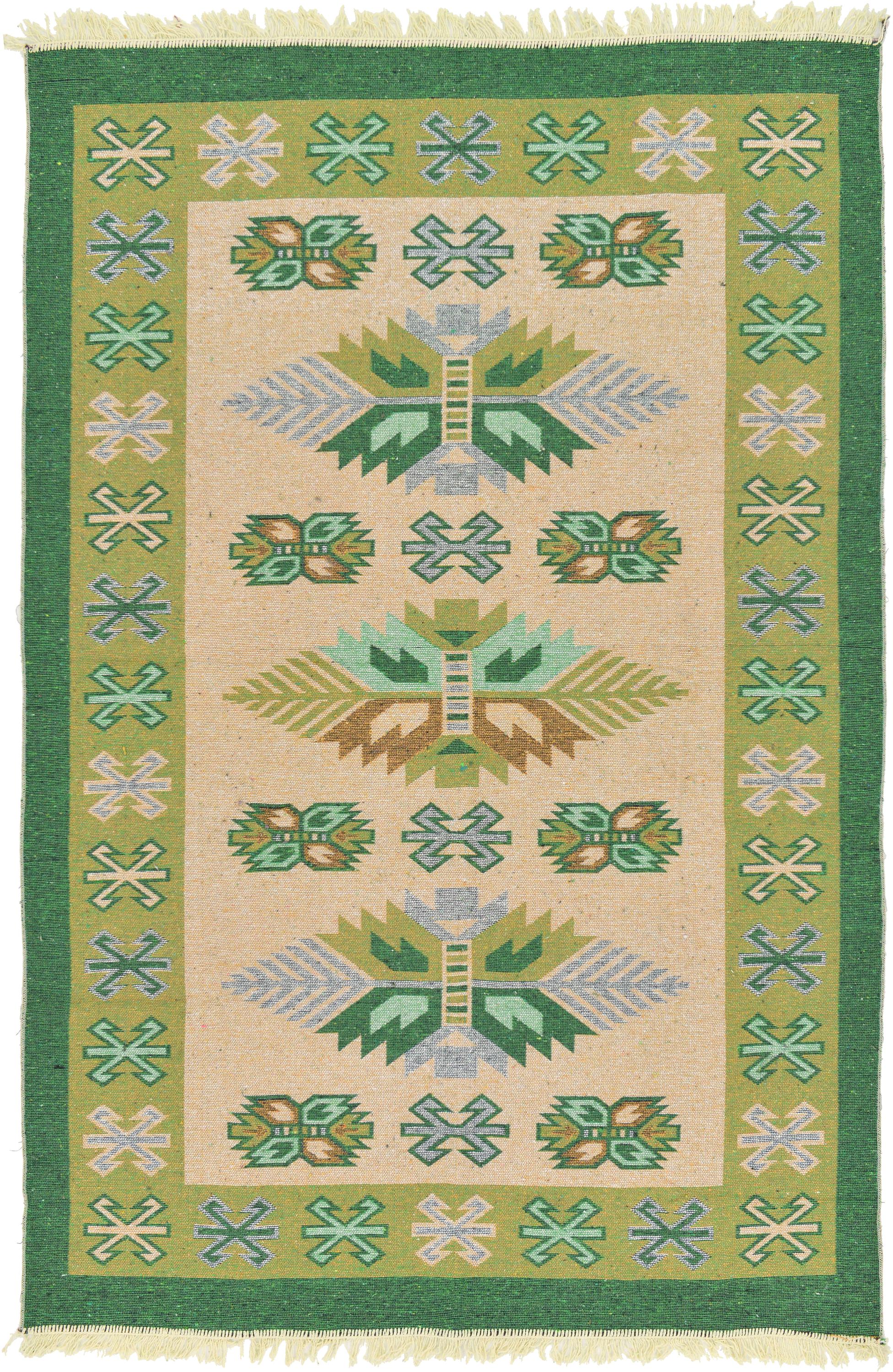 Cream 5' x 7' 9 Kilim Dhurrie Rug iRugs UK