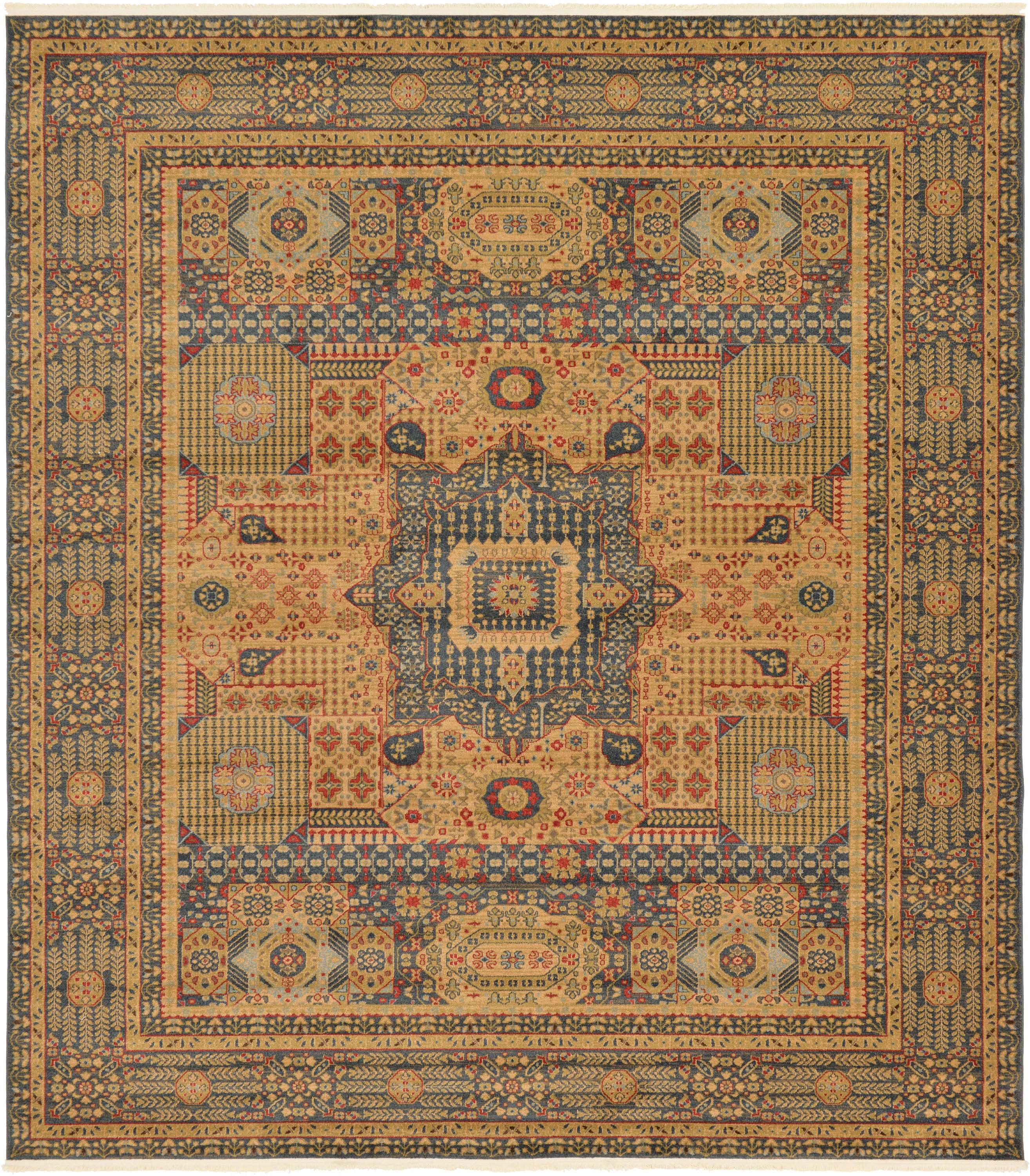 Blue 10 X 11 4 Mamluk Square Rug Erugs