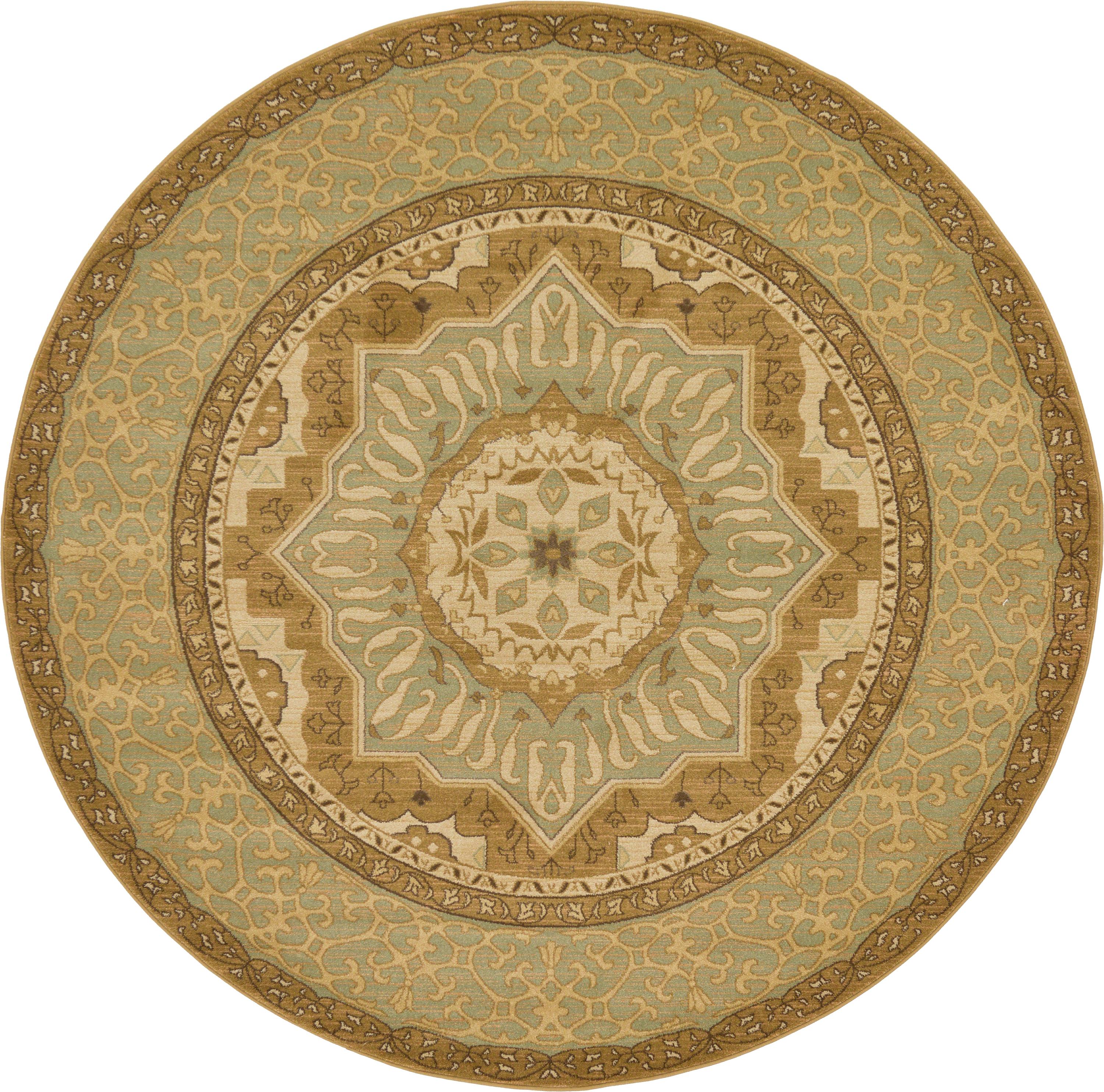 Cream 8' x 8' Mamluk Round Rug eSaleRugs