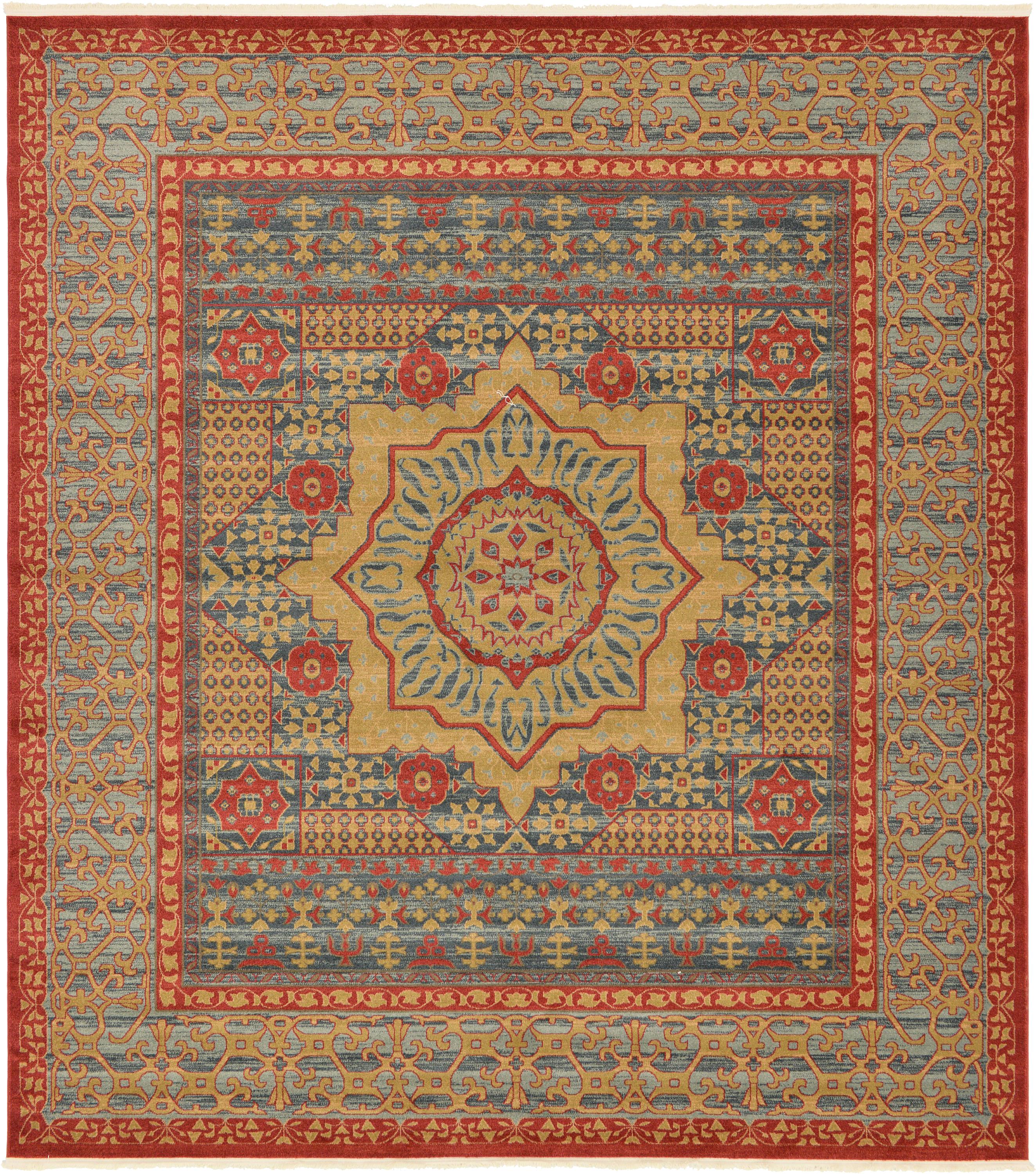 Navy Blue 10 X 11 4 Mamluk Square Rug Erugs