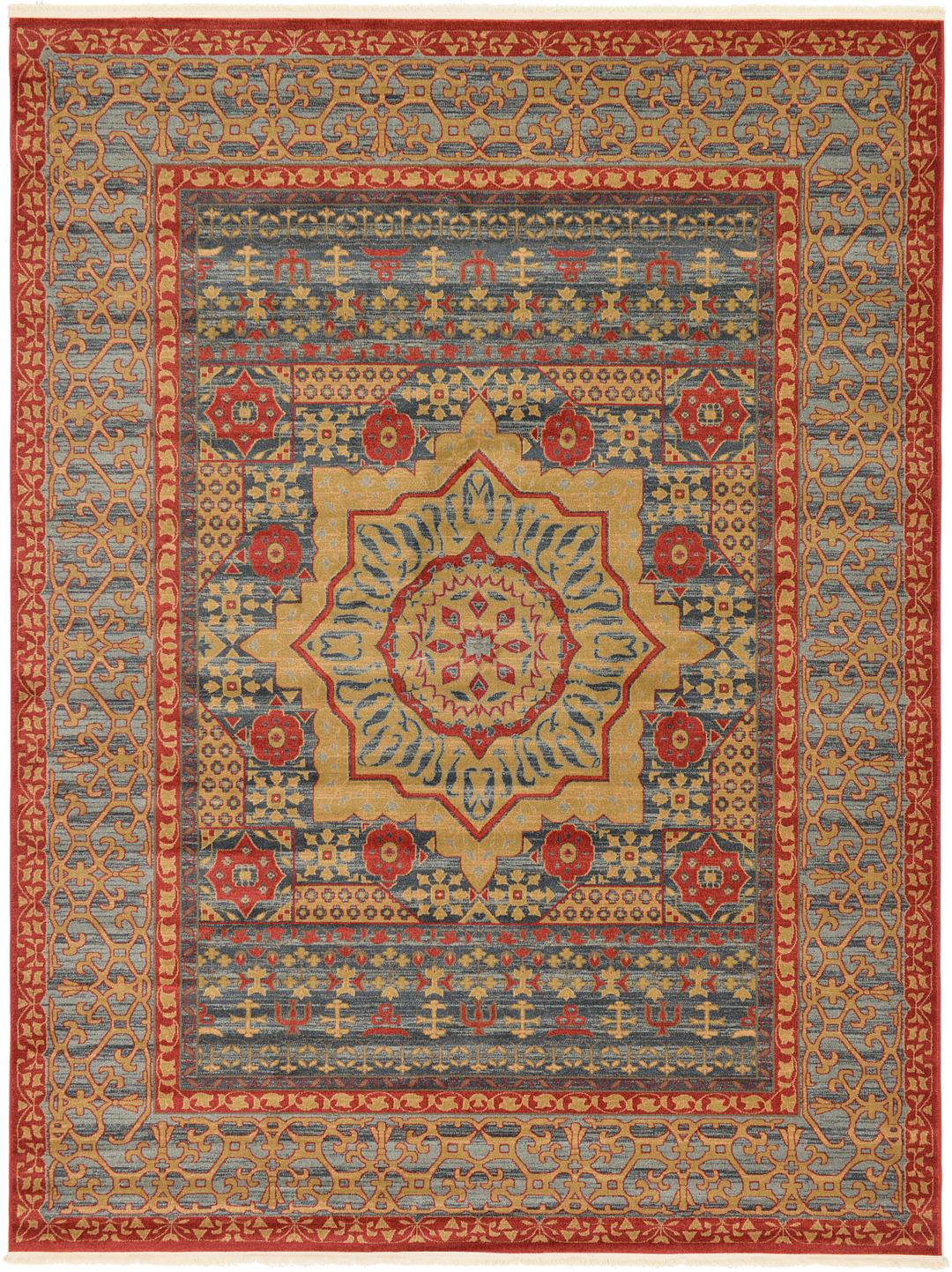 Navy Blue 9' x 12' Mamluk Rug Area Rugs eSaleRugs