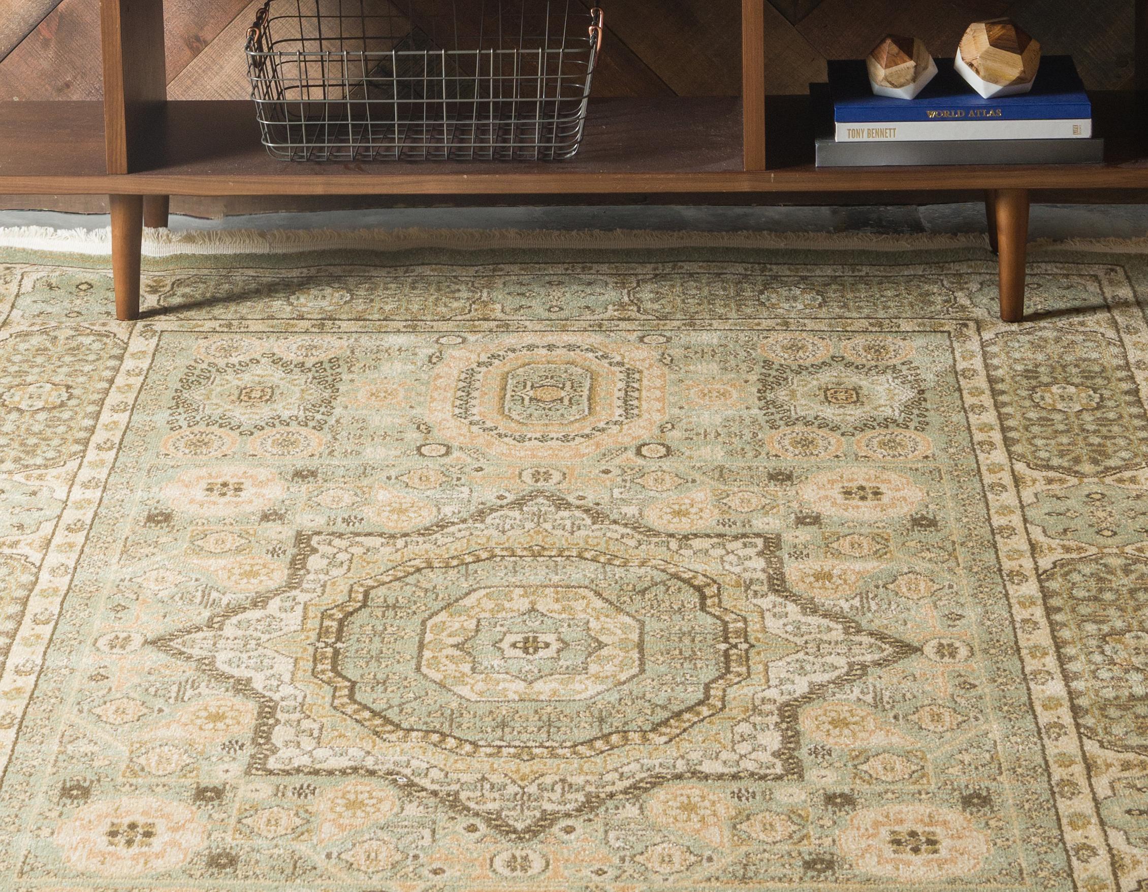 Light Green 13' x 18' Mamluk Rug iRugs UK