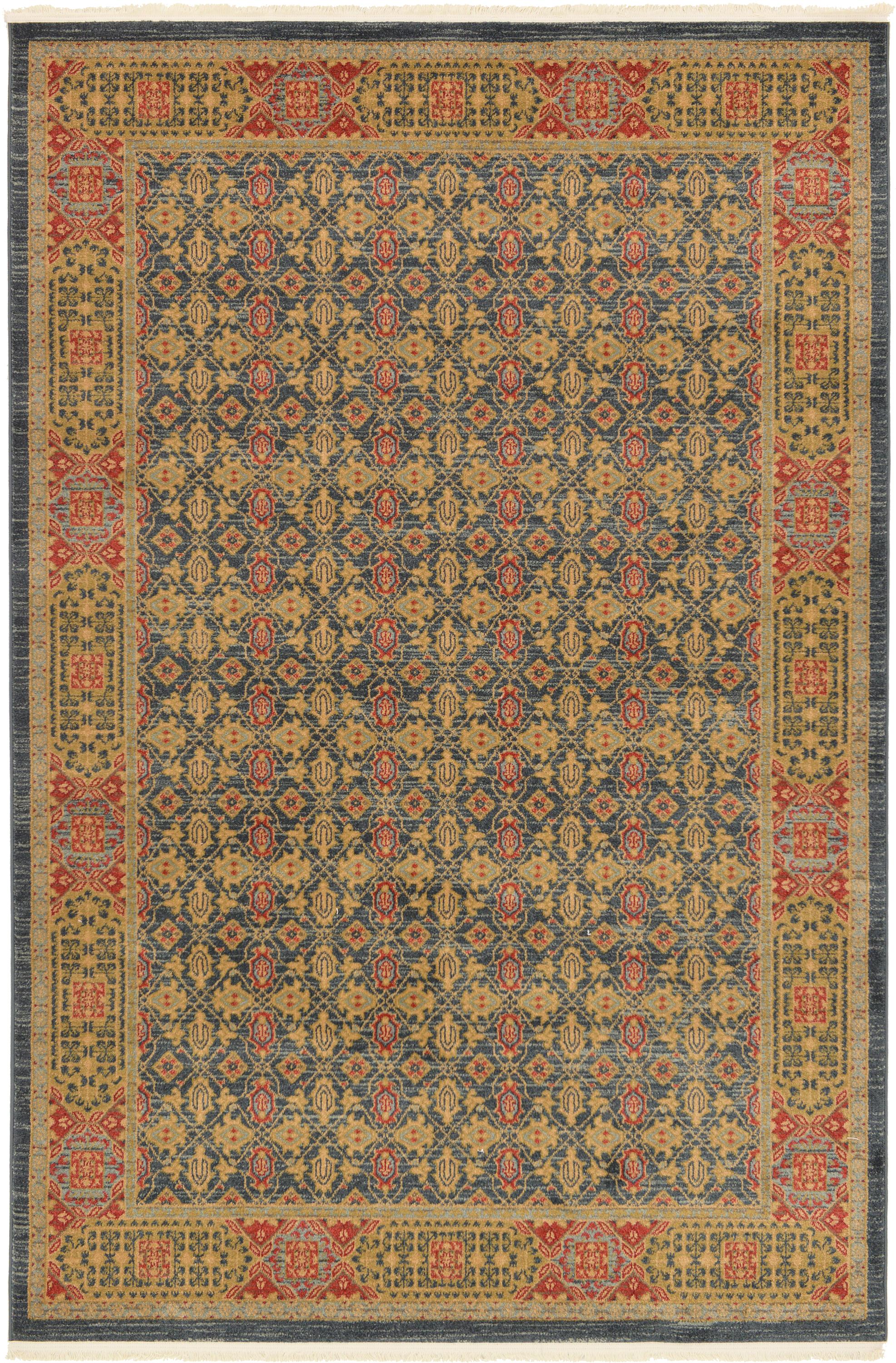 Navy Blue 6' x 9' Mamluk Rug eSaleRugs