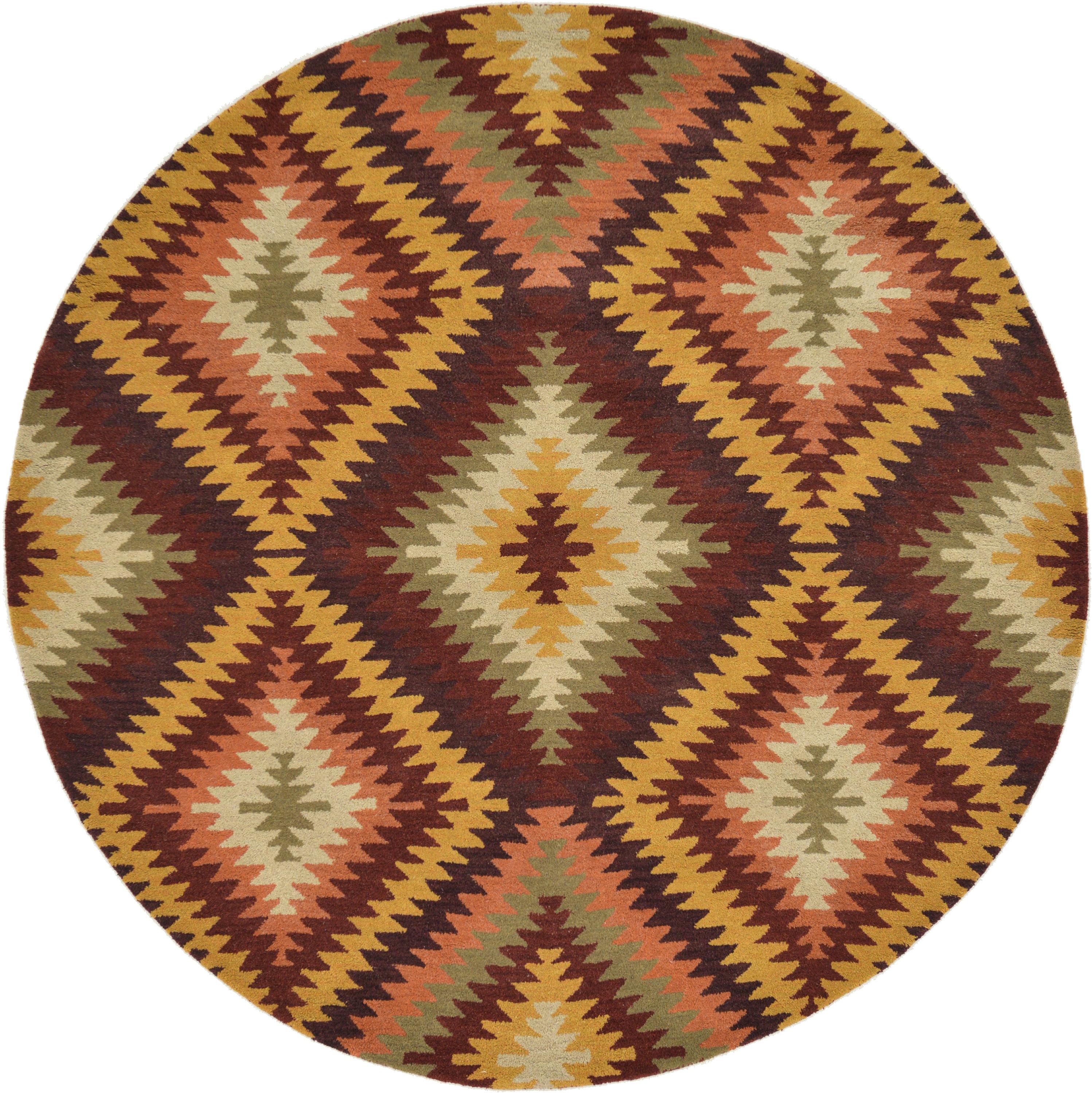 Multicolor 7' 10 x 7' 10 Southwestern Round Rug eSaleRugs