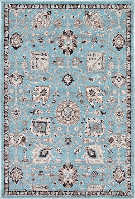 Light Blue 4' x 6' Heritage Rug Area Rugs eSaleRugs