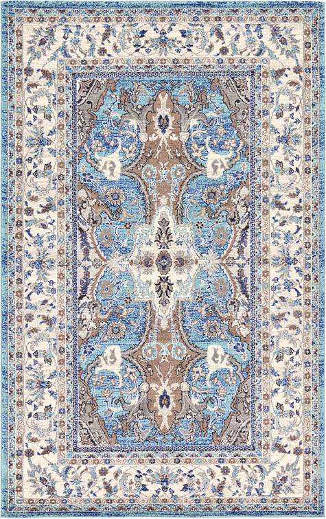 Light Blue 5' x 8' Heritage Rug Area Rugs eSaleRugs
