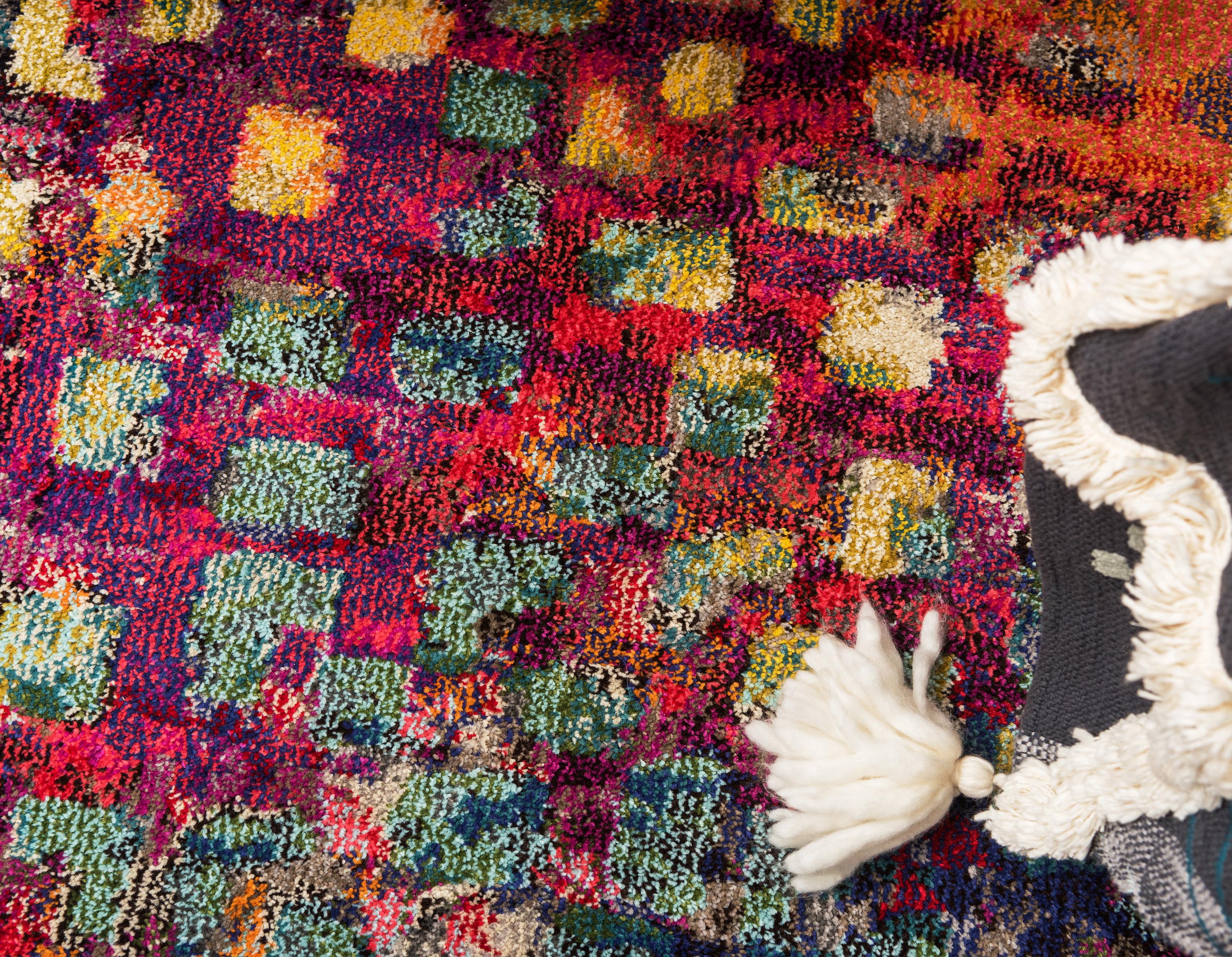 Multicolor 6' x 6' Barcelona Square Rug iRugs UK