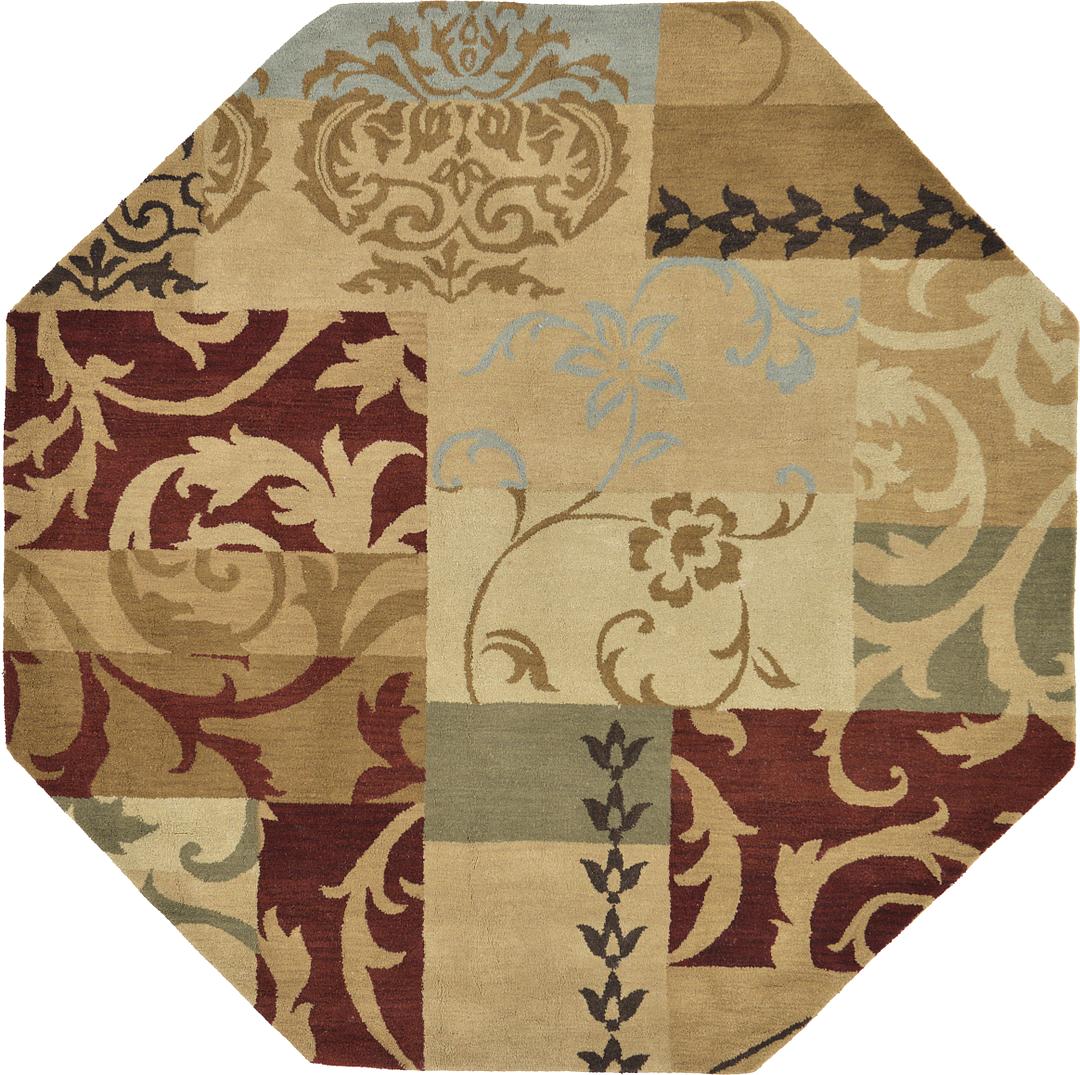 Multi 8' x 8' Patchwork Octagon Rug Area Rugs eSaleRugs