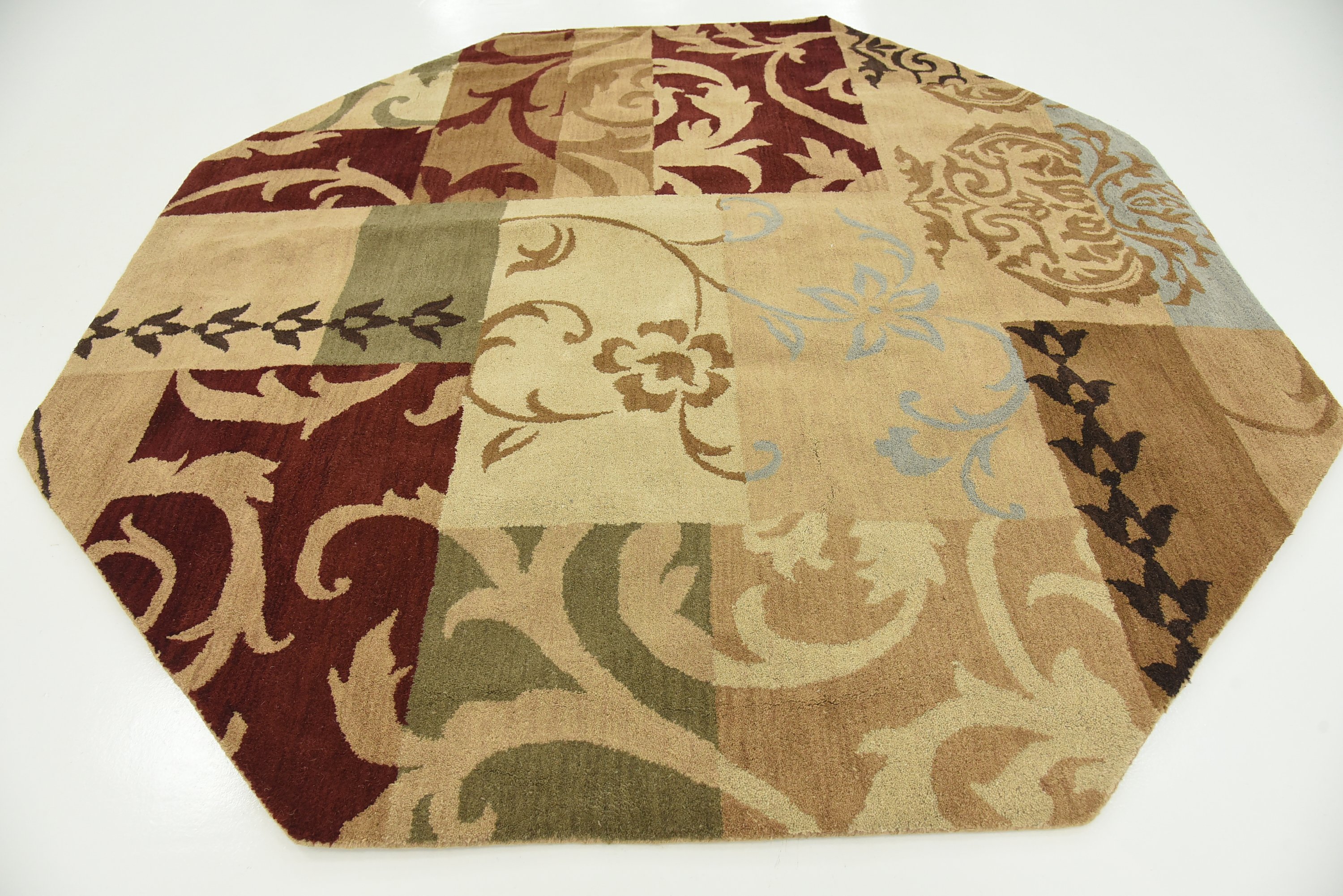 Multi 8' x 8' Patchwork Octagon Rug Area Rugs eSaleRugs