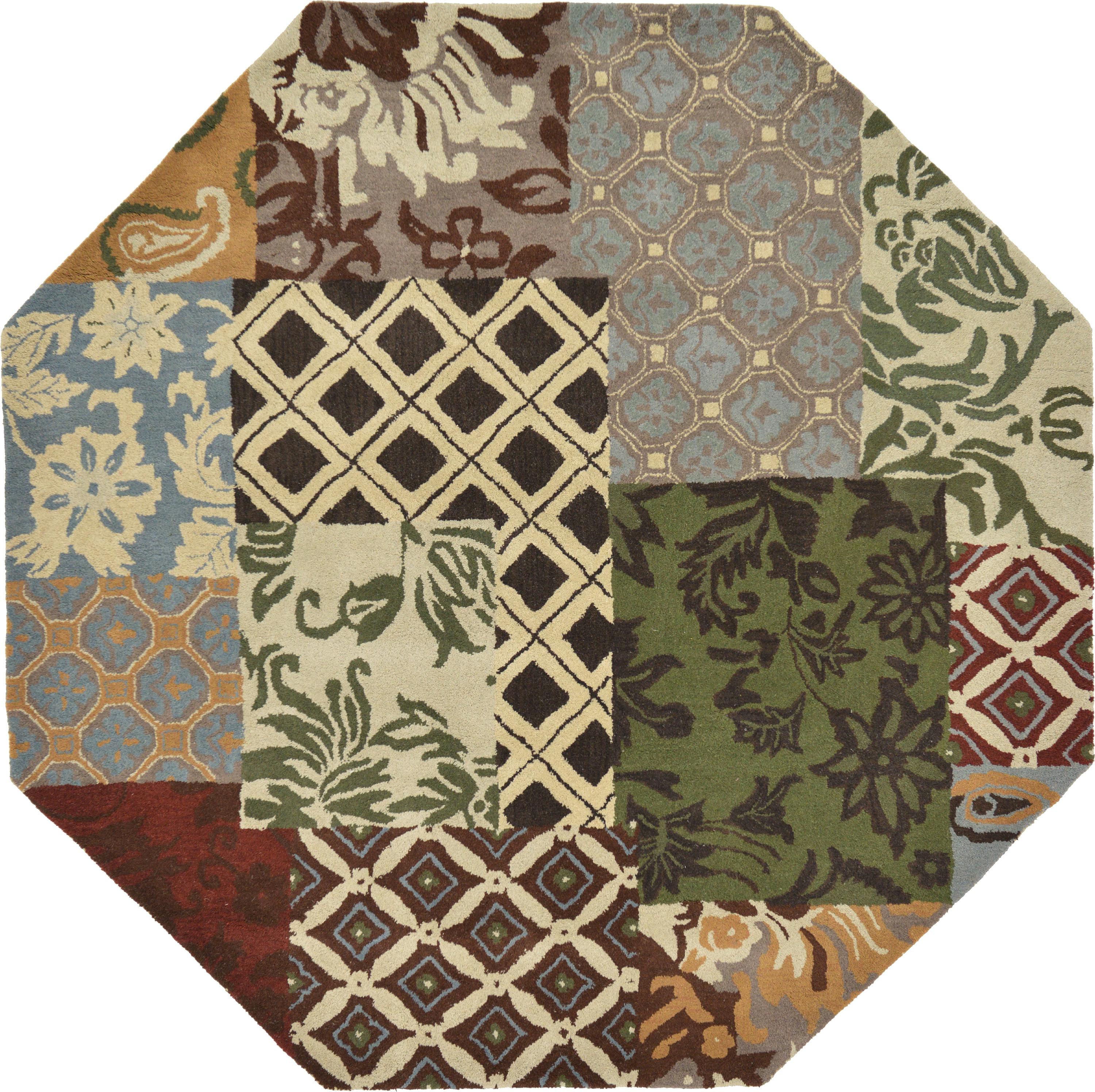 Multicolor 8' 2 x 8' 2 Patchwork Octagon Rug eSaleRugs