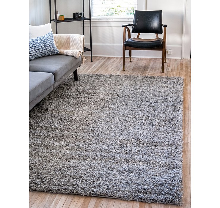  Cloud Gray Solid Shag Rug