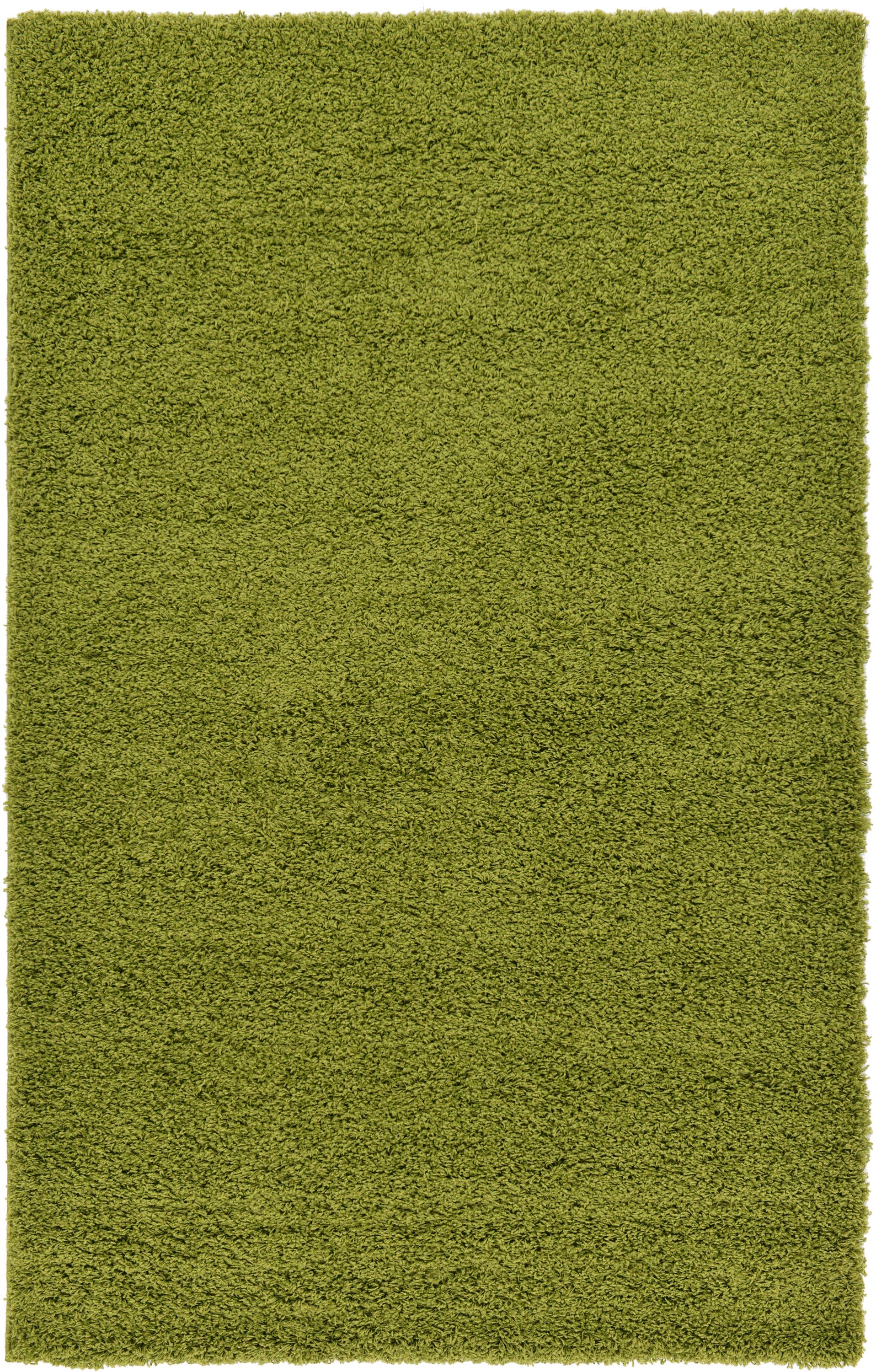 Green 5' x 8' Solid Shag Rug eSaleRugs