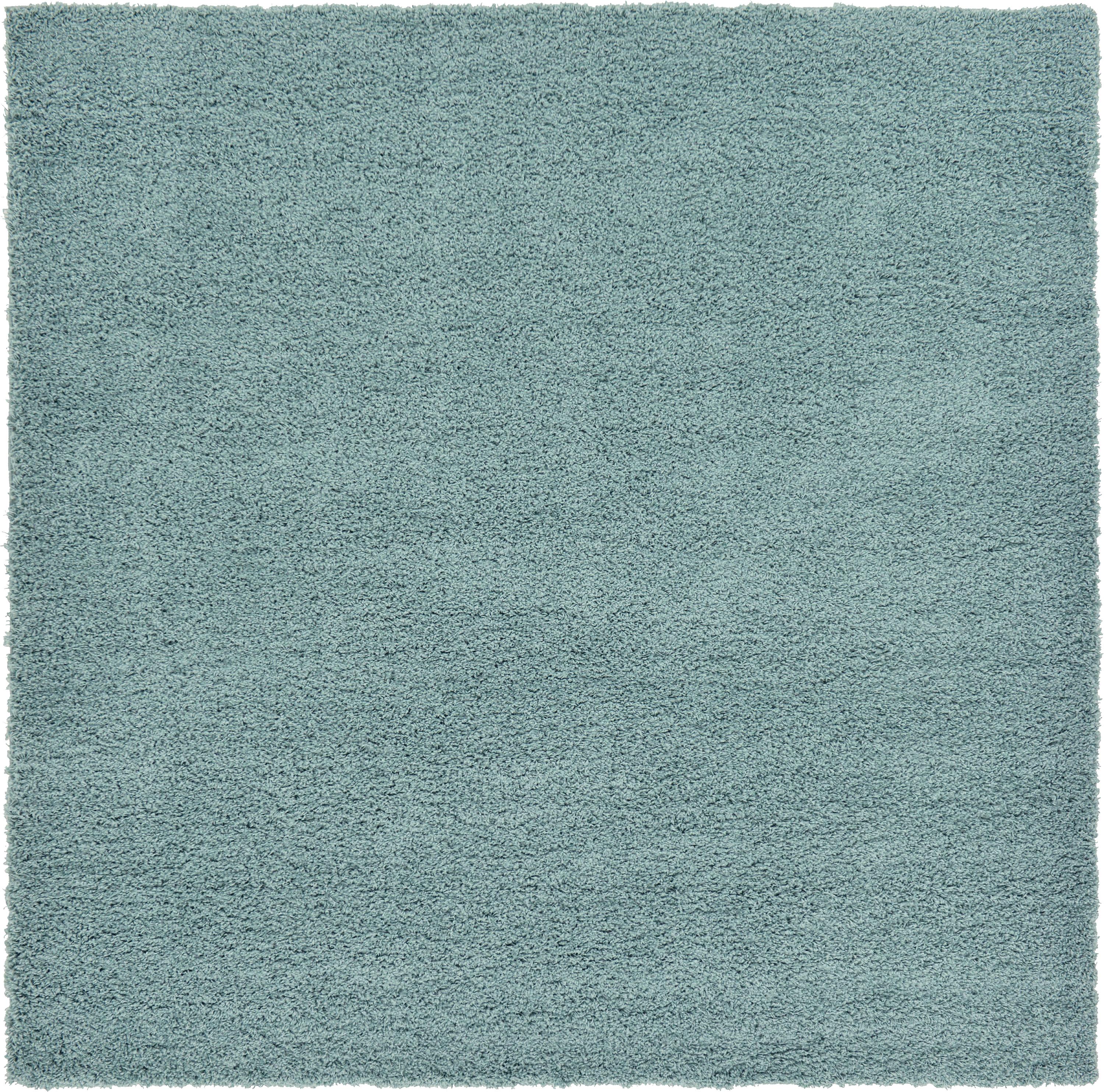 Light Blue 8' 2 x 8' 2 Solid Shag Square Rug eSaleRugs