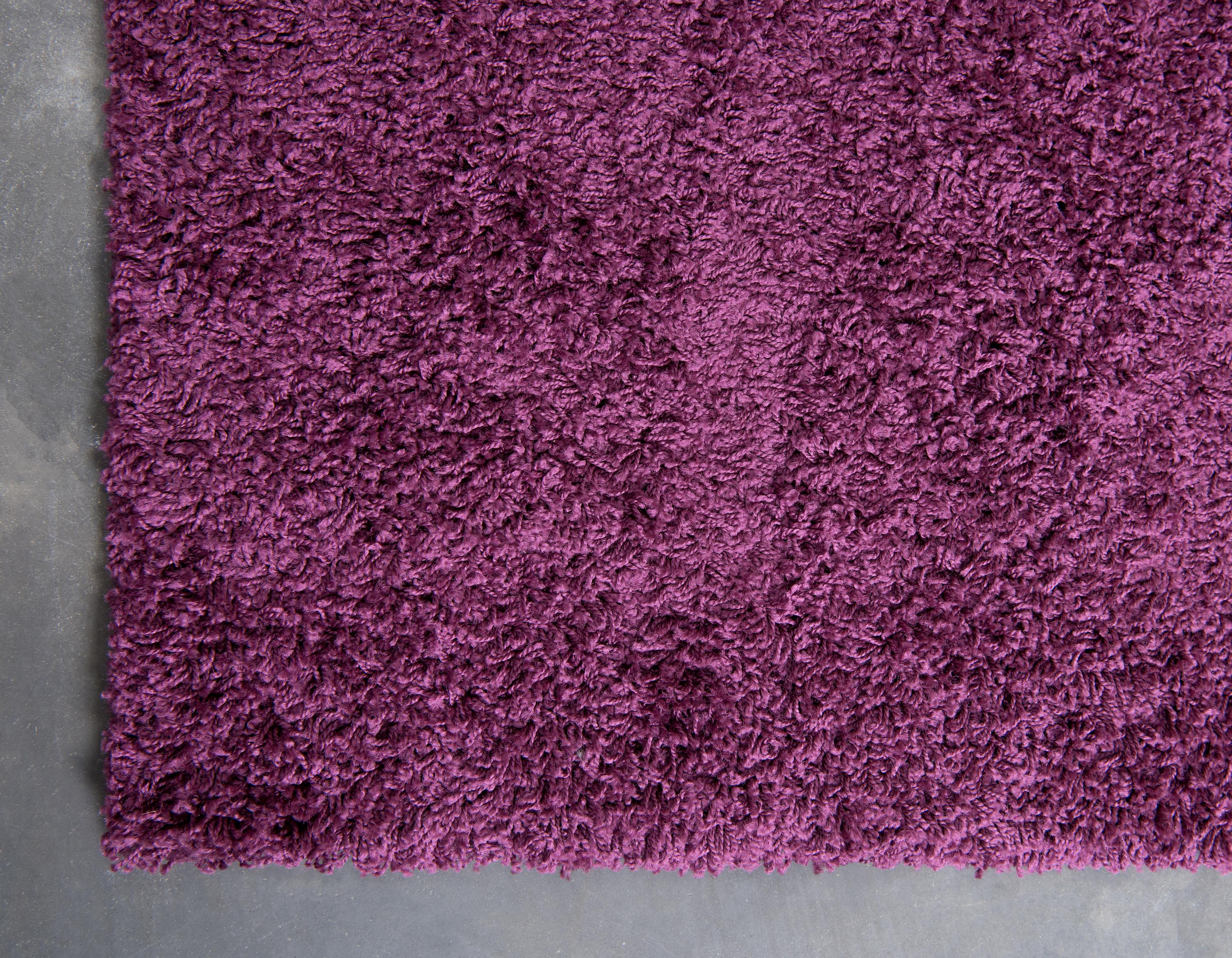 Eggplant Purple 5' x 8' Solid Shag Rug eSaleRugs