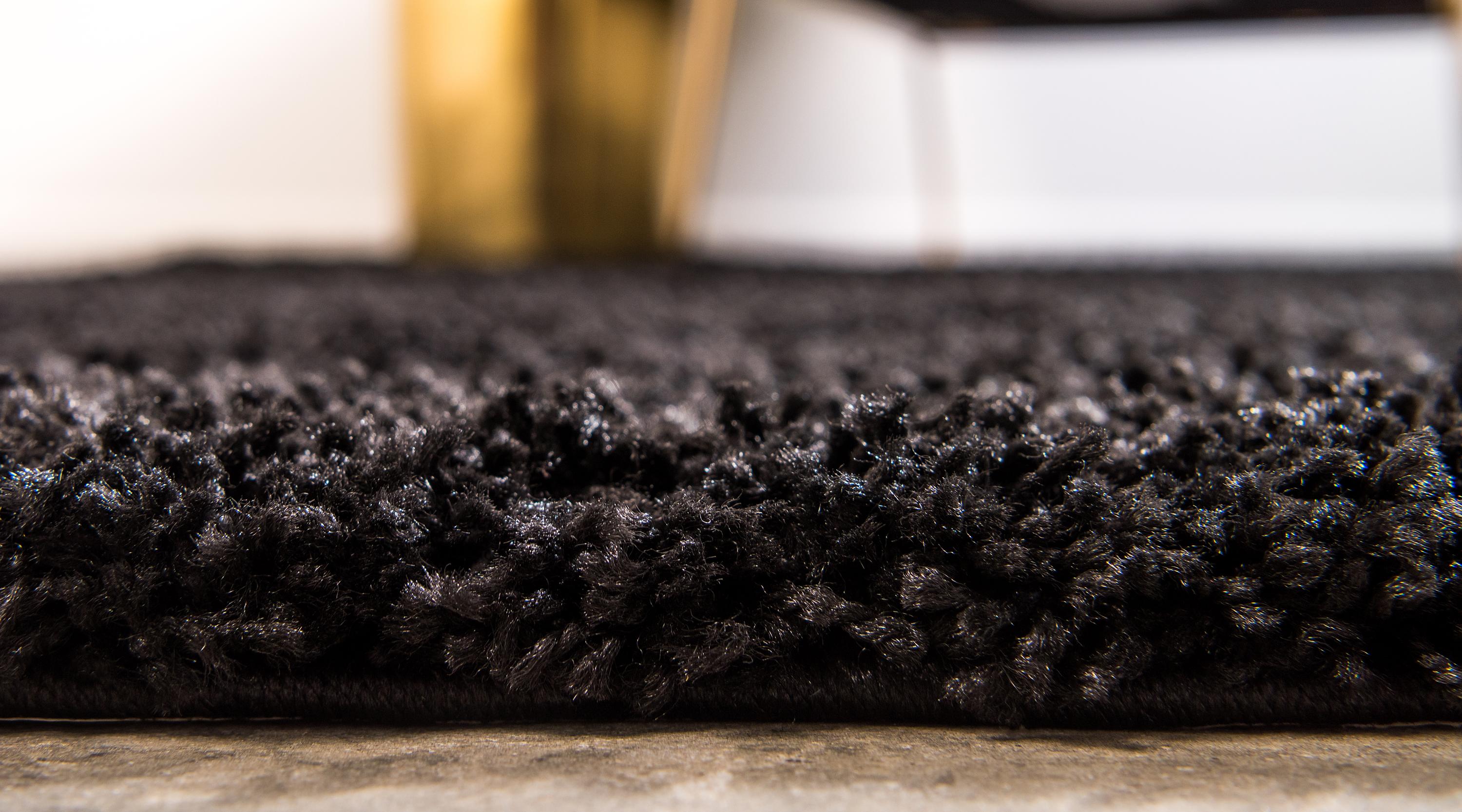 Jet Black 6' x 9' Solid Shag Rug eSaleRugs