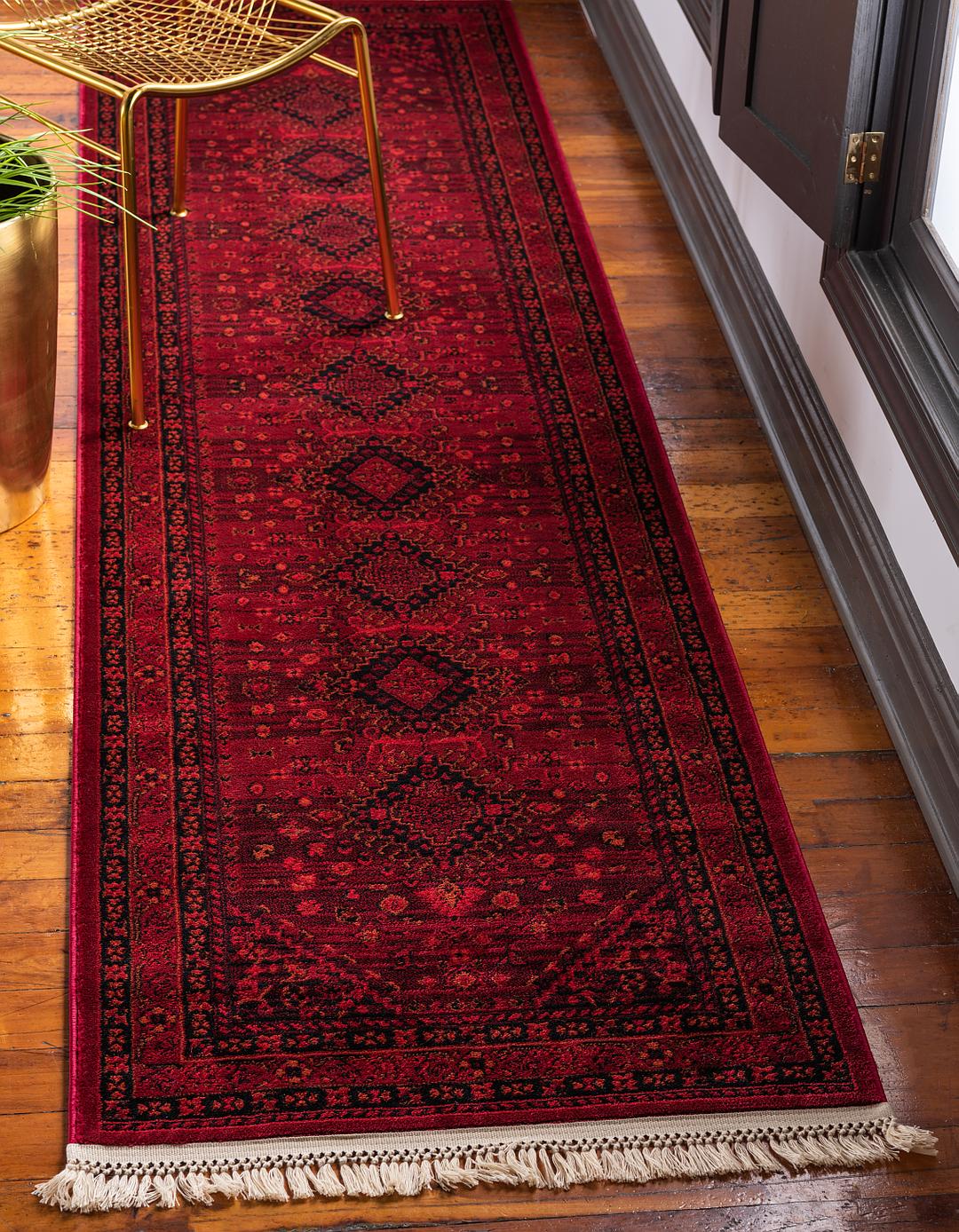Red 2' 7 x 10' Bokhara Runner Rug Area Rugs iRugs UK