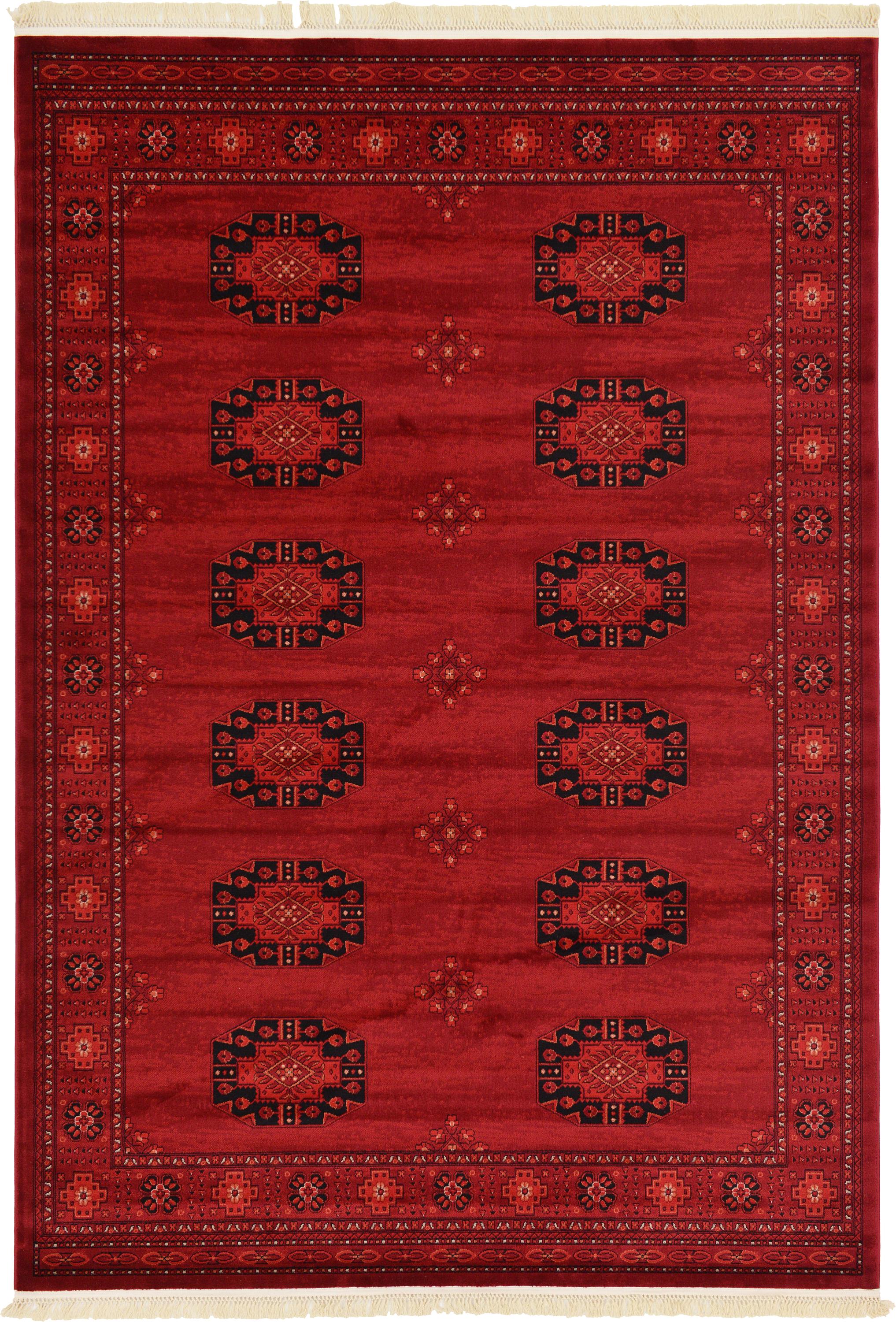 Red 7' x 10' Bokhara Rug iRugs UK