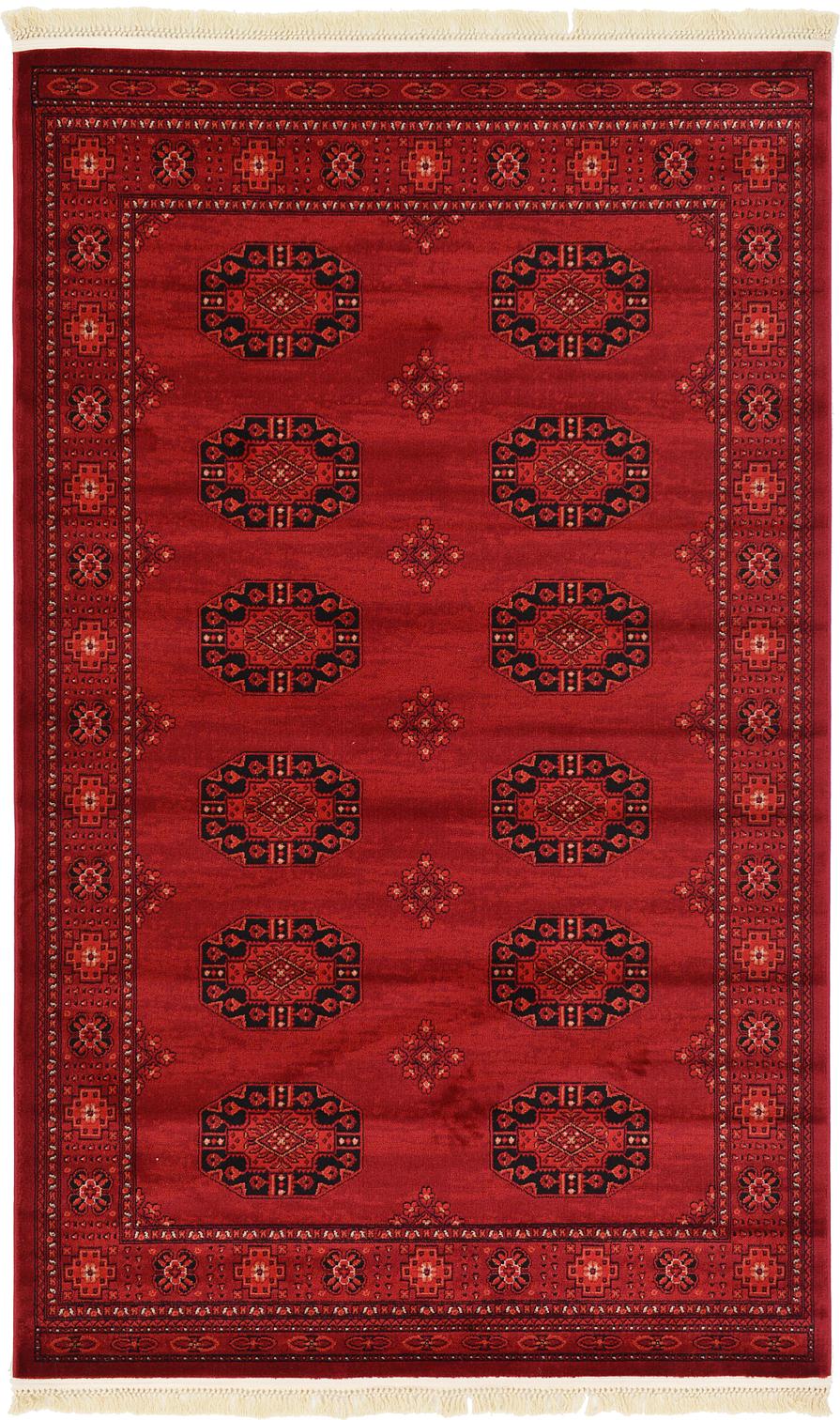 Red 5' x 8' Bokhara Rug iRugs UK