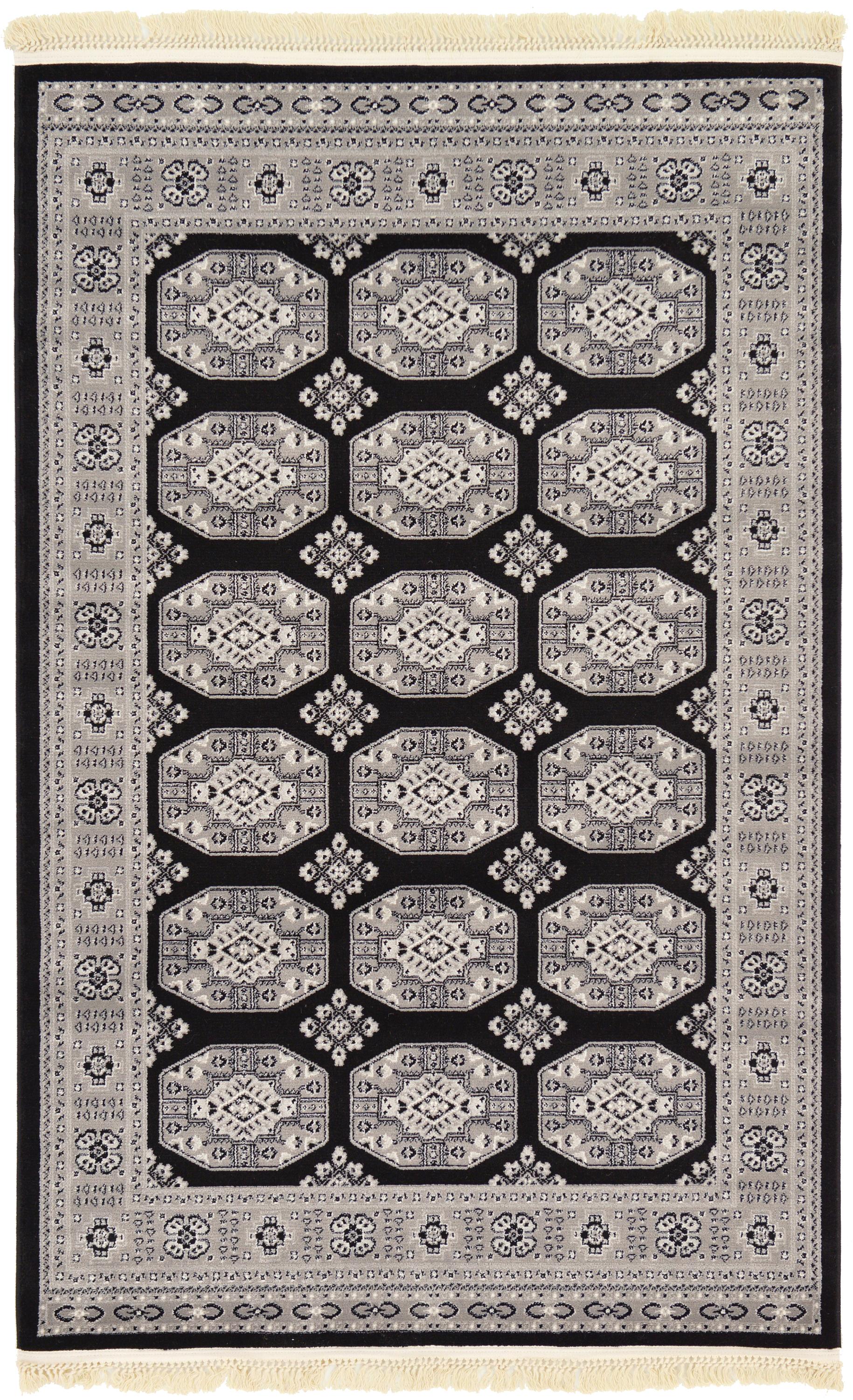 Black 4' x 6' Bokhara Rug Rugs.ca