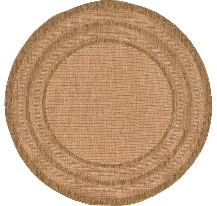 6' x 6' Outdoor Border Round Rug