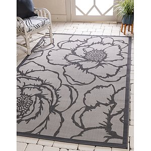 Unique Loom 3' 3 x 5' Outdoor Botanical Rug