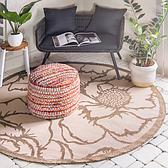 6' x 6' Outdoor Botanical Round Rug thumbnail