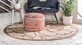 6' x 6' Outdoor Botanical Round Rug thumbnail