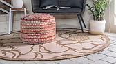 6' x 6' Outdoor Botanical Round Rug thumbnail