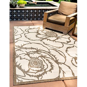 9' x 12' Outdoor Botanical Rug
