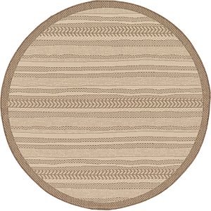 Unique Loom 6' x 6' Outdoor Border Round Rug