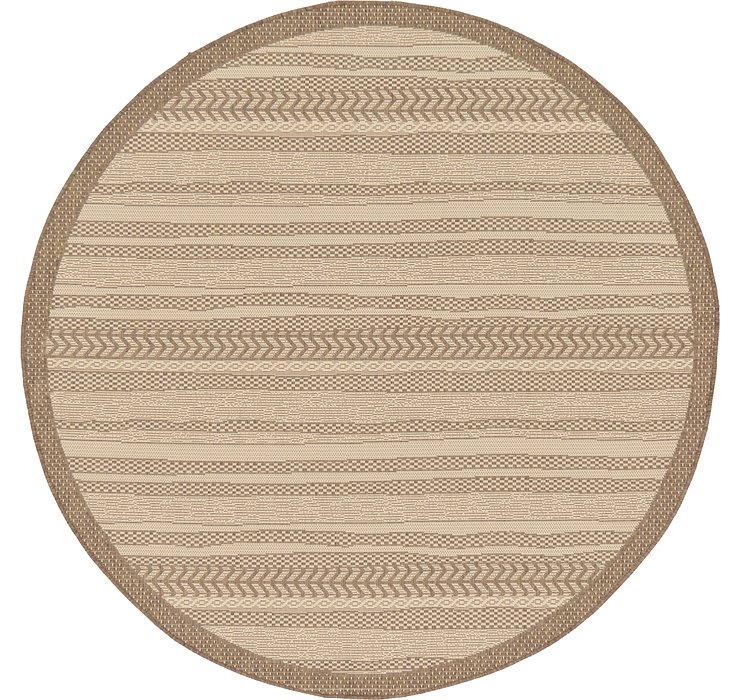 6' x 6' Outdoor Border Round Rug