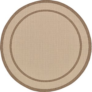 Unique Loom 6' x 6' Outdoor Border Round Rug