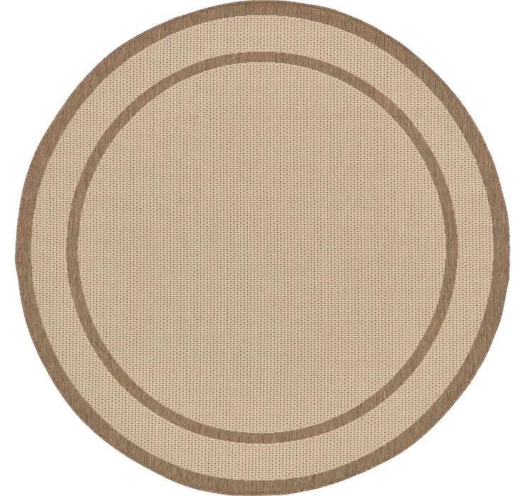 6' x 6' Outdoor Border Round Rug