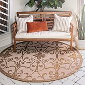 6' x 6' Outdoor Botanical Round Rug thumbnail