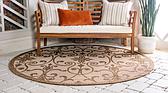 6' x 6' Outdoor Botanical Round Rug thumbnail