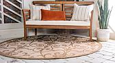 6' x 6' Outdoor Botanical Round Rug thumbnail