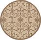 6' x 6' Outdoor Botanical Round Rug thumbnail