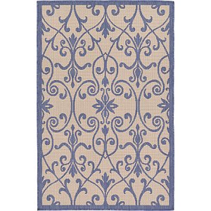 Unique Loom 3' 3 x 5' Outdoor Botanical Rug