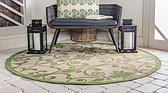 6' x 6' Outdoor Botanical Round Rug thumbnail