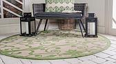6' x 6' Outdoor Botanical Round Rug thumbnail