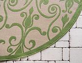 6' x 6' Outdoor Botanical Round Rug thumbnail