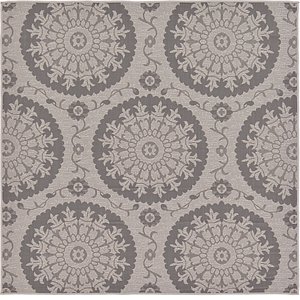 Unique Loom 6' x 6' Outdoor Botanical Squar...