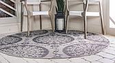 6' x 6' Outdoor Botanical Round Rug thumbnail