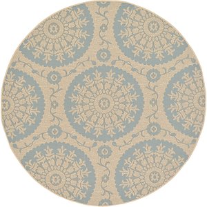 Unique Loom 6' x 6' Outdoor Botanical Round...