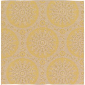 Unique Loom 6' x 6' Outdoor Botanical Squar...